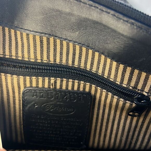 VINTAGE BRIGHTON BLACK NYLON TOTE W/ORGANIZER CAREER‎ FLAP SHOULDER DESIGNER - Picture 7 of 14
